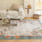 New Chinese Style Living Room Carpets Floral Vintage Large Area Rug for Study Room Thick Anti-skid Floor Mat Bedside Bedroom Rug