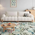 decomall jasmine washable area rugs, colorful modern flower rug with rubber backing, foldable non slip carpet for living room be
