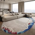 Irregular Oval Wool Carpet For Living Room Handmade Rugs For Bedroom Home Villa Luxury Floor Mat Thick Sofa Table Area Rug